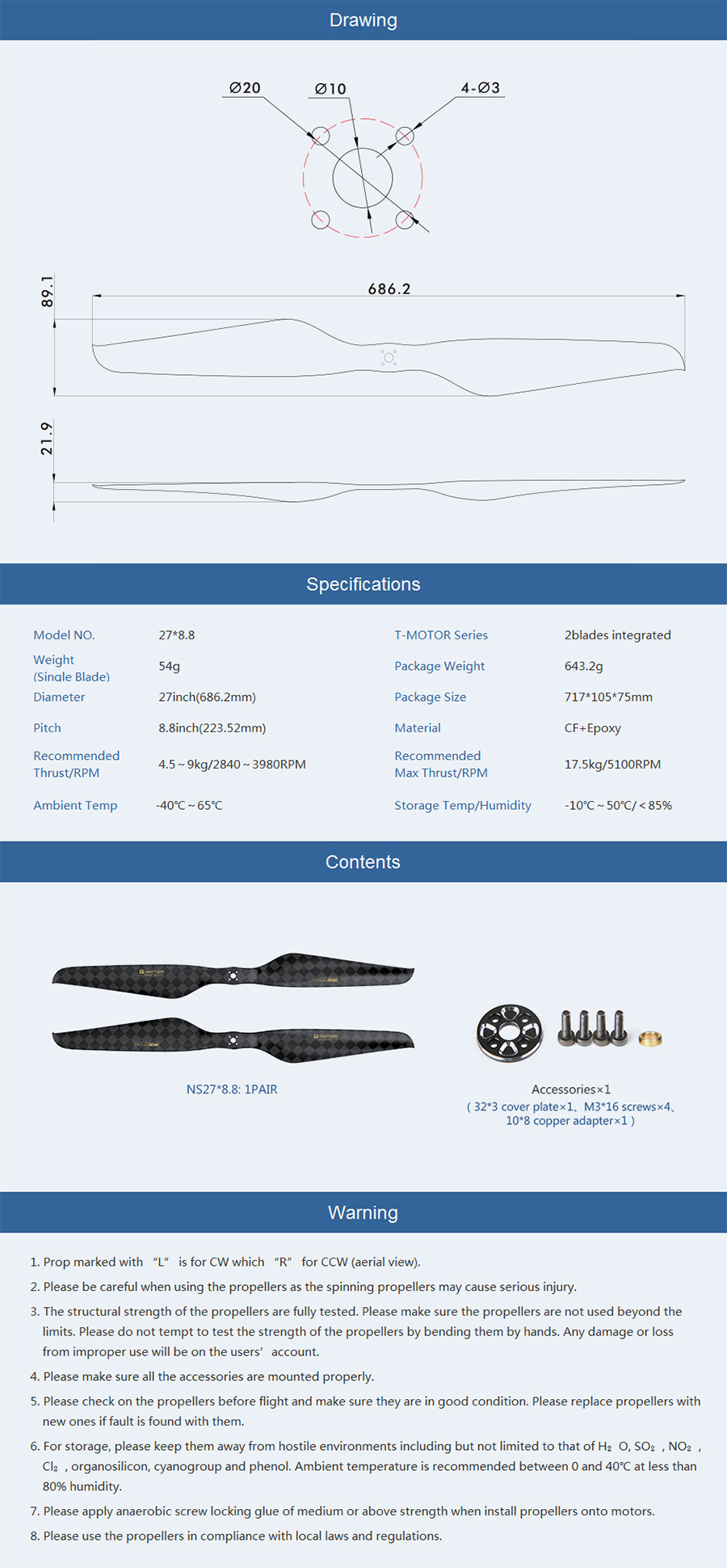 �˾���ũ P0000BIP [T-MOTOR] NS27x8.8 �ʰ淮 ī�� �����緯 2