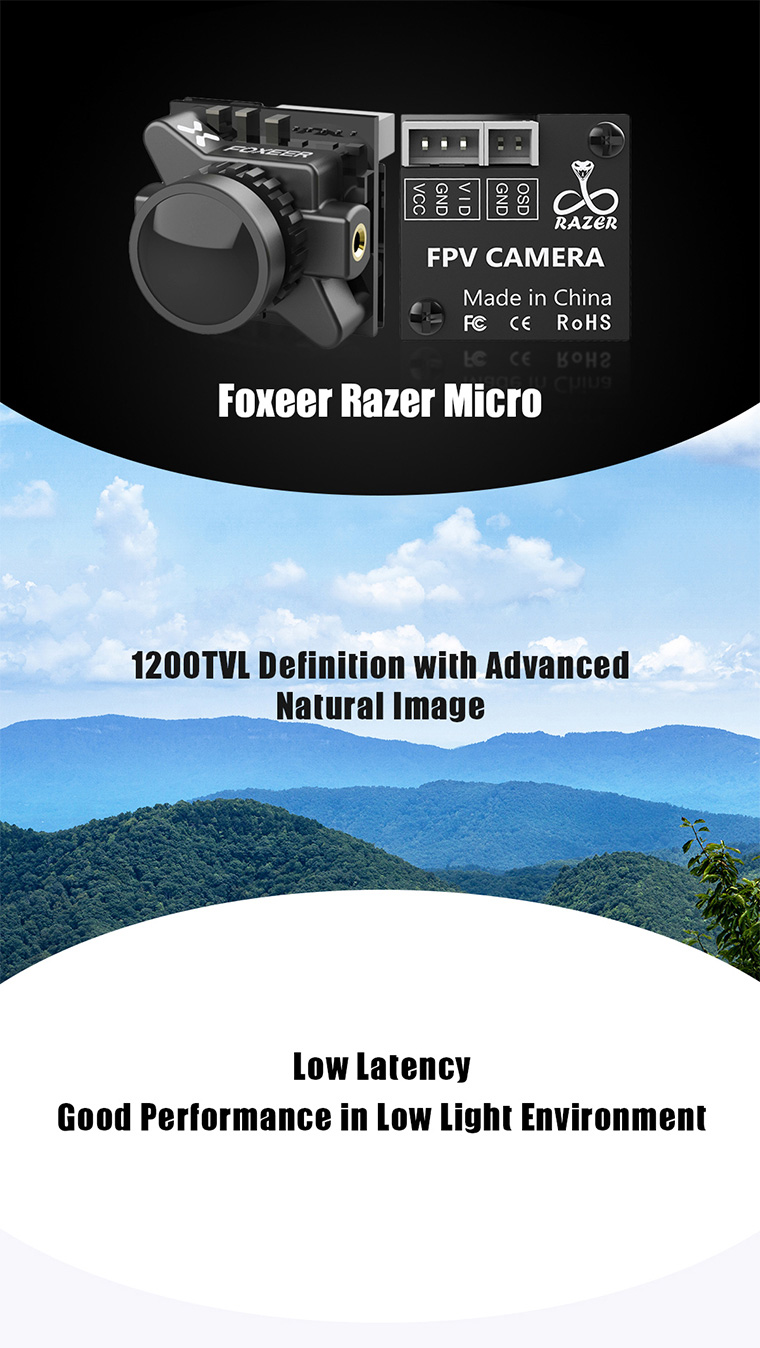 �˾���ũ HS1235 [Foxeer] ���þ� ����ũ�� ������ FPV ī�޶� ��� 1.8mm ���� (ȭ�� 4��3) 1