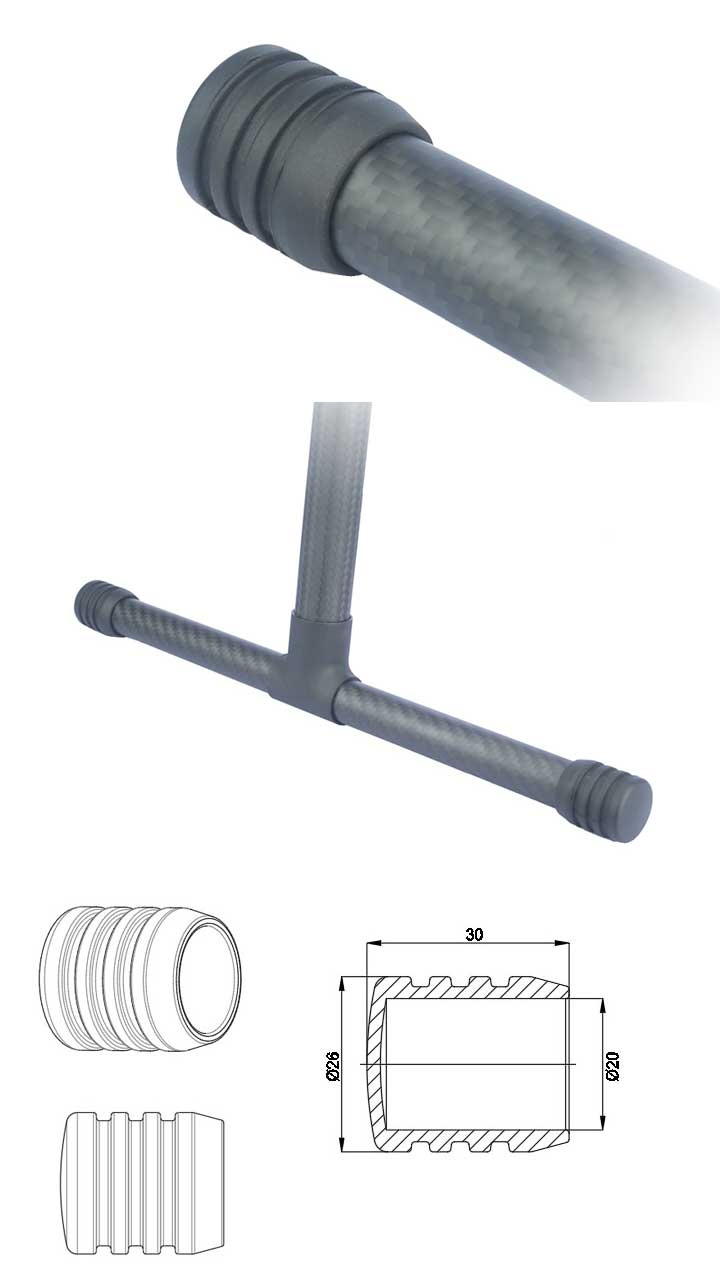 �˾���ũ TL96022-03 [TR] Landing Skid Rubber End (Black/��20 Boom) 1