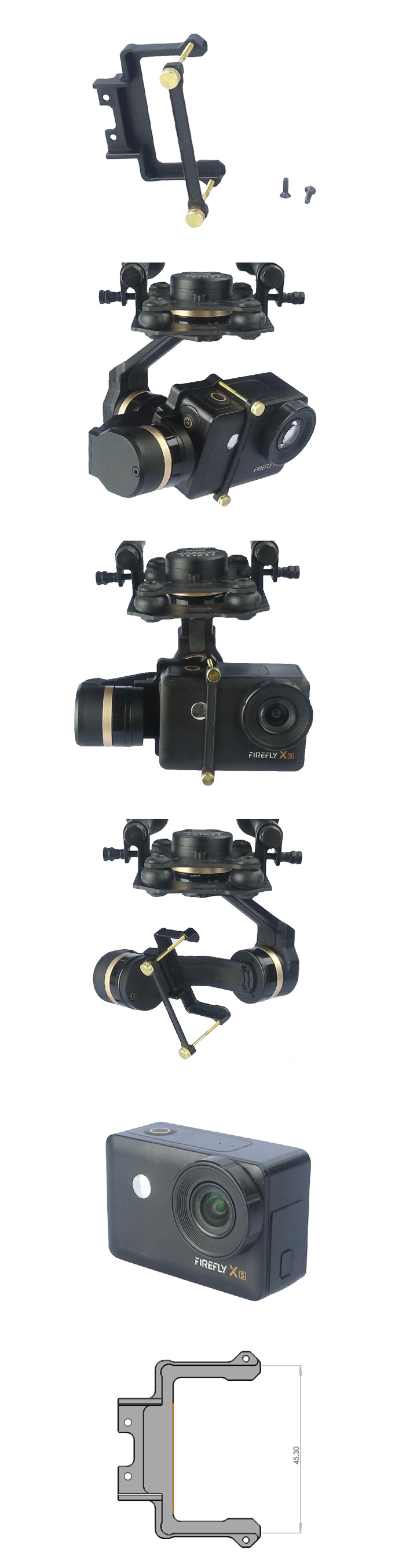�˾���ũ TL3T12-05 [TAROT] 3X Gimbal Camera Mount Gender for FIREFLY XS 1