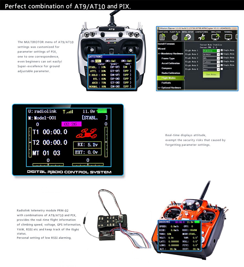 �˾���ũ PIX-SE100 [RadioLink] �Ƚ�ȣũ 2.4.8 ���� ��Ʈ�ѷ� + SE100 GPS �޺� 4