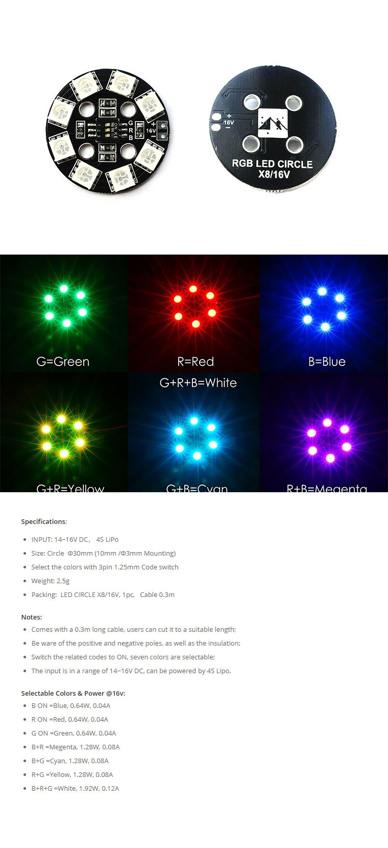�˾���ũ RGBX8-16 [Matek] ���� LED ��Ŭ X8 ���� ����Ʈ�� (16V / ������ġ�� ���󺯰�) 1