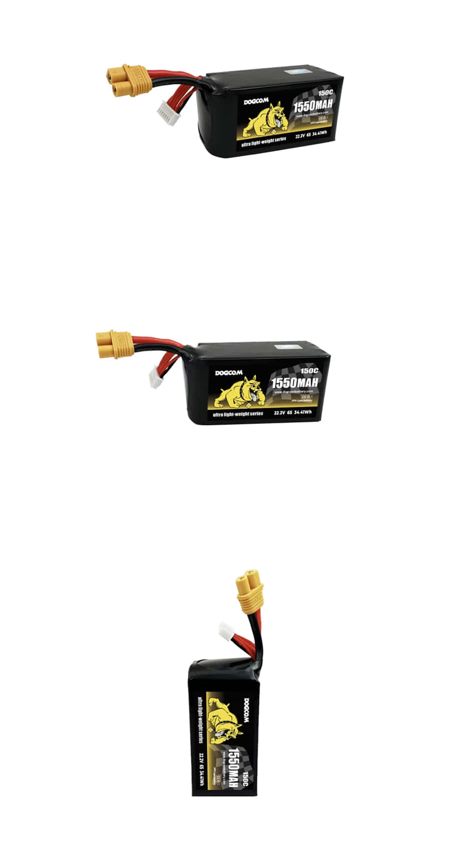 �˾���ũ  [DOGCOM] Ultra 6�� 22.2V 1550mAh 150C ��Ƭ������ ���͸� - XT60 1