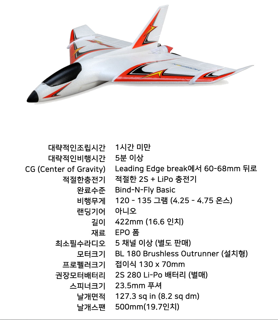 �˾���ũ EFL9550 [E-flite] 500mm �̴� ��Ÿ���� �� SAFE 3�� ���̷� ���� BNF (�귯������ ����, ���ӱ�, ����, ���ű� ����) 2
