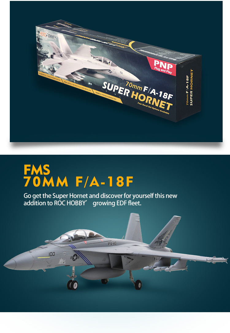 �˾���ũ FMS100P [FMS] 875mm F/A-18F ���� ȣ�� 70mm EDF Jet PNP (����, ���ӱ�, ����, ��Ʈ���� ����) 14