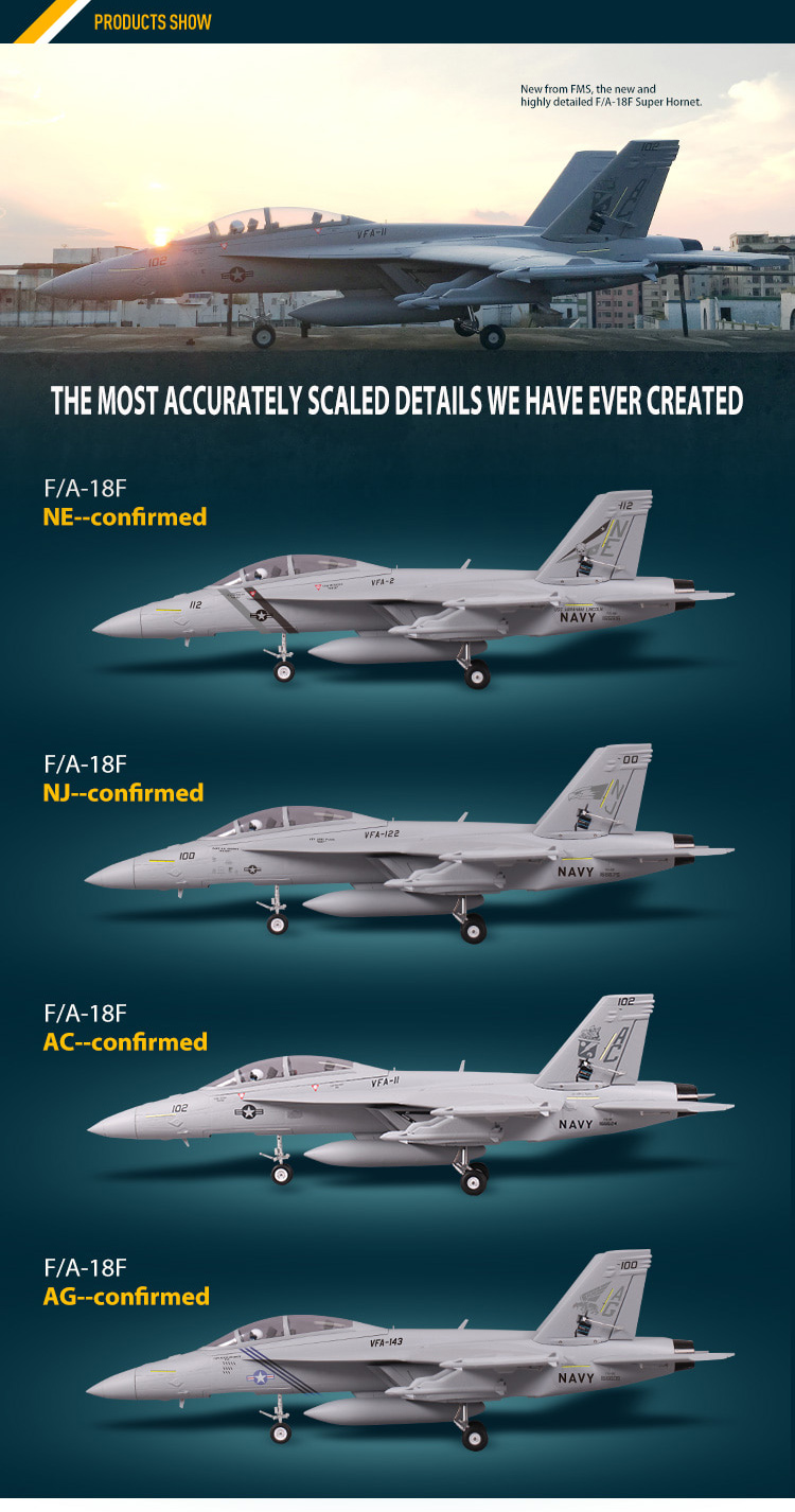 �˾���ũ FMS100P [FMS] 875mm F/A-18F ���� ȣ�� 70mm EDF Jet PNP (����, ���ӱ�, ����, ��Ʈ���� ����) 7
