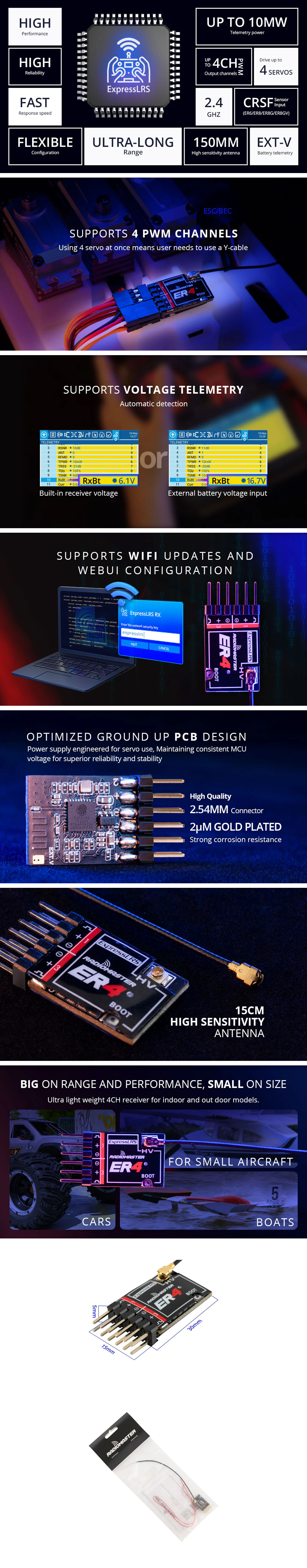 �˾���ũ  ���������� ER4 ELRS 2.4GHz PWM 4ä�� ���ű� 3