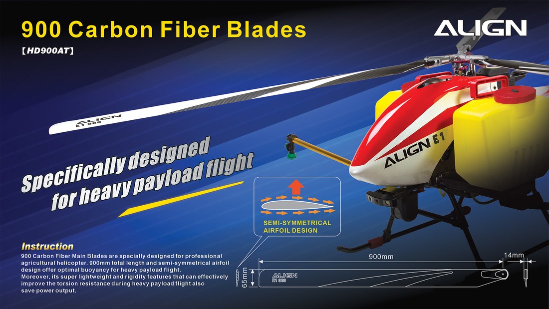 �˾���ũ HD900AT [ALIGN] 900mm Carbon Fiber Blades/3 Blade 1
