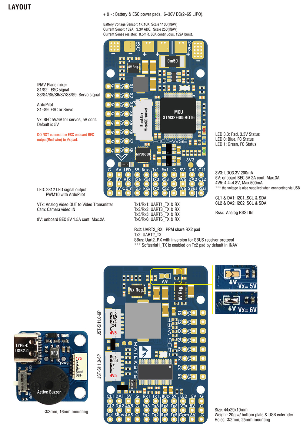 �˾���ũ  Matek ���� F405-WSE �ö���Ʈ ��Ʈ�ѷ� 3