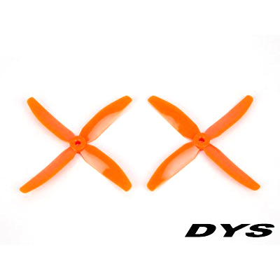 [DYS] X5040 Bull Nose Type 4-Blade Prop for Racing Drone (CW/CCW/Orange) - 2��