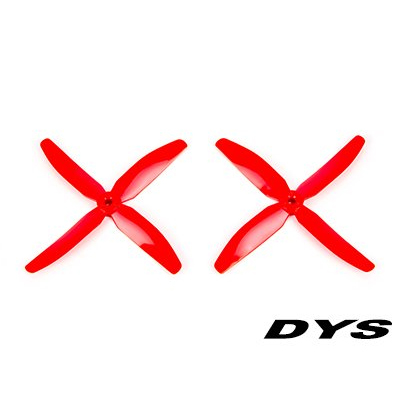 [DYS] X5040 Bull Nose Type 4-Blade Prop for Racing Drone (CW/CCW/RED) - 2��