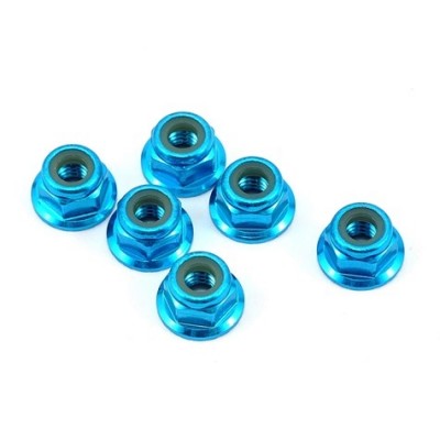 [TLR Racing] 4mm Aluminum Serrated Lock Nuts, Blue (6) �ɼ�