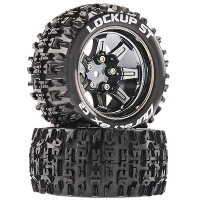 [DURATRAX] Duratrax Lockup ST 2.8 Mounted Black Chrome 14mm Hex(2) (Arrma Granite 4x4 Mega Monster Truck)
