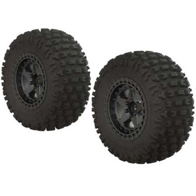 [ARRMA] AR550043 Fortress SC Tire Set Glued Blk Chrm (2) 14mm