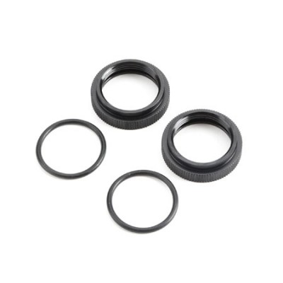 [TLR Racing] Shock Adjuster Nut w/O-ring, AL, Blk(2):5B,5T,MINI