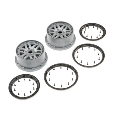 [TEAM LOSI] Wheel, Beadlock Set, Grey (2): 5ive-T 2.0