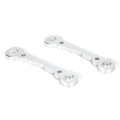 [TEAM LOSI] Hinge Pin Braces, Front, Alum, Silver,  Monster Truck XL