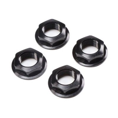 [TEAM LOSI] 17mm Flanged Wheel Nut, Black (4): Super Rock Rey