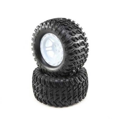 [TEAM LOSI] Tires, Mounted White (2): TENACITY Monster Truck �׳���Ƽ ���� Ÿ�̾�