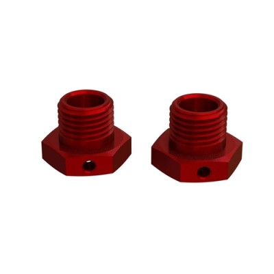 [ARRMA] ALUMINUM WHEEL HEX 17MM (14.6MM THICK, RED) (2PCS��
