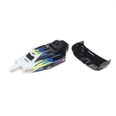 [TEAM LOSI] Body & Wing, Black/White: Mini-B