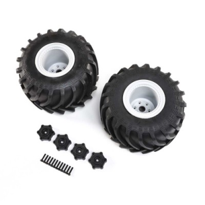 [TEAM LOSI] Mounted Monster Truck Tires, Left/Right: LMT