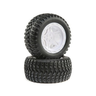 [TEAM LOSI] White Wheel and Tire Mounted (2): 22S ST