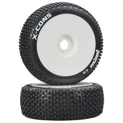 [DURATRAX] Duratrax 1/8 X-Cons Buggy Tire C3 Mounted White (2)