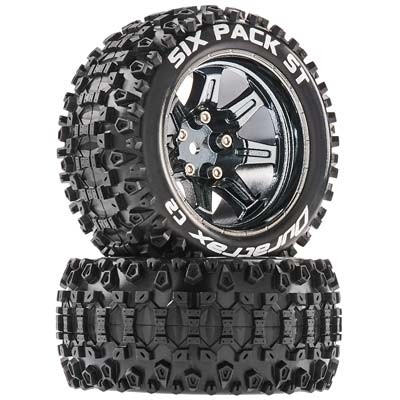[DURATRAX] Duratrax Six Pack ST 2.8 Mntd Black Chrome 14mm Hex (2)