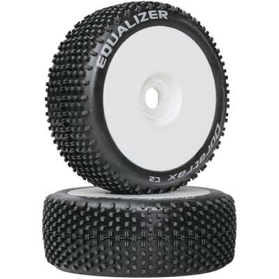 [DURATRAX] Duratrax 1/8 Equalizer Buggy Tire C2 Mounted White (2)