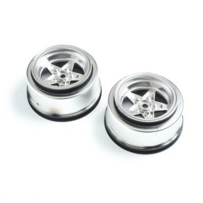 [TEAM LOSI] Rear Wheel, Satin Chrome (2): 22S Drag