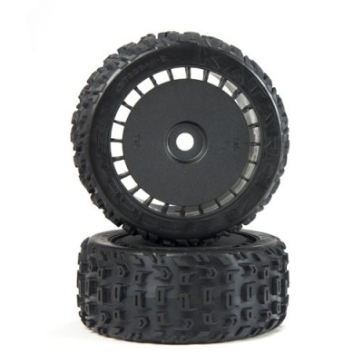 [ARRMA] ARA550097 DBOOTS KATAR T BELTED 6S TIRE SET GLUED (BLACK) (2PCS)