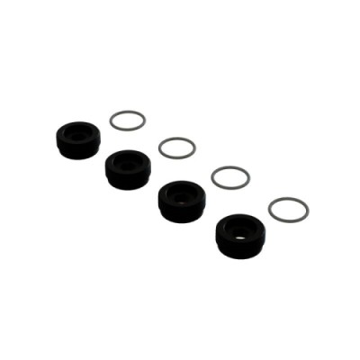 [ARRMA] ARA330775 Front Hub Nut Includes O-Rings, Aluminum, Black (4)