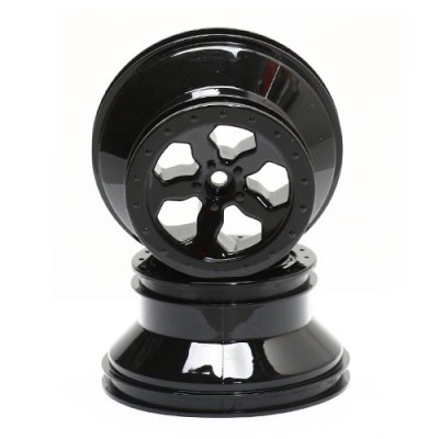 [TEAM LOSI] Wheel Set, Black Chrome (2)