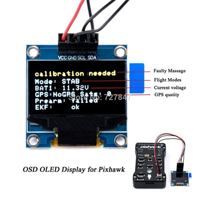 [PIXHAWK] �Ƚ�ȣũ OLED ���÷��� ��� - ���¸޽���, ������, ���͸� ����, GPS ���� ǥ��