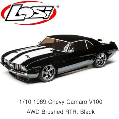 [TEAM LOSI] 1/10 1969 Chevy Camaro V100 AWD Brushed RTR, Black - ���͸�, ������ �ʿ�