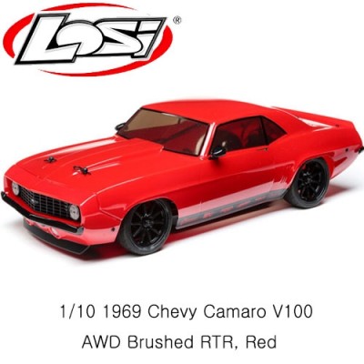[TEAM LOSI] 1/10 1969 Chevy Camaro V100 AWD Brushed RTR, Red - ���͸�, ������ �ʿ�