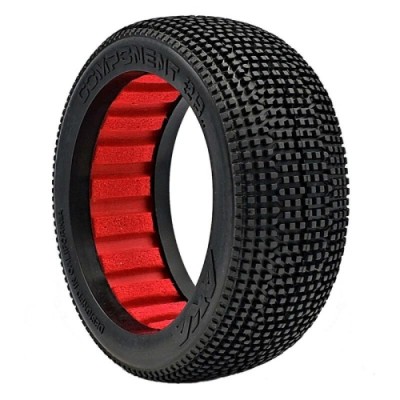 [AKA] 2AB Tire with Red Inserts, Supersoft LW (2): 1/8 Buggy