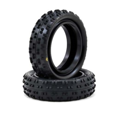 [SCHUMACHER] Schumacher Cut Stagger Low Profile 2.2 1/10 2WD Buggy Front Tires (2) (Yellow) SCHU6770