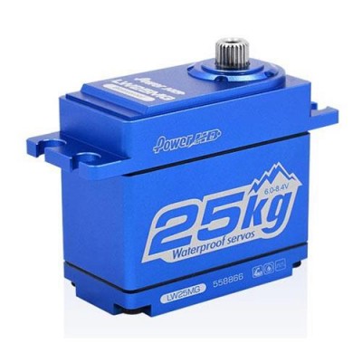 [POWER HD] LW-25MG (Ǯ��Ż ���̽� / Ǯ����� ���� / ���̺�����) Waterproof Standard Servo 25kg / 0.14sec (1:8 �����ε�, ��Ŭ, ������)