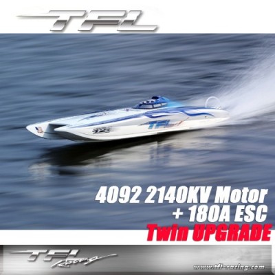 TFL Zonda Rc Boat : White & Blue : Twin Drive V3 (4092 2140KV Motor 180A ESC x 2set)