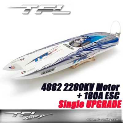 TFL Genesis Rc Boat : White & Blue : Single Drive V3 (4082 2200KV Motor 180A ESC)