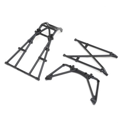 [TEAM LOSI] Rear Cage & Hoop Bar, Black: LMT Mega