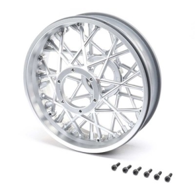 [TEAM LOSI] Rear Wheel Set, Satin Chrome: Promoto-MX