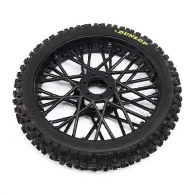 [TEAM LOSI] Dunlop MX53 Front Tire Mounted, Black: Promoto-MX