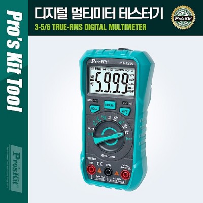 PROKIT (MT-1236) True RMS ������ ��Ƽ���� �׽��ͱ� (DC/AC, AD/DC, NCV ����, �µ� ��), �׽�Ʈ, �޴��, ����, ����, ������, LCD ���÷���