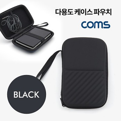Coms �ٿ뵵 ���̽� / �Ŀ�ġ / 10 x 15 x 3.5cm / Black / �׹��� ���� / ��� ����(����) / (���μ���ǰ, ���̺� �� ���� �� �޴�)