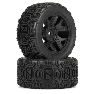[DURATRAX] 1/6 Warthog F/R 5.7 Monster Truck Tires MTD 24mm Black Ripper (2)