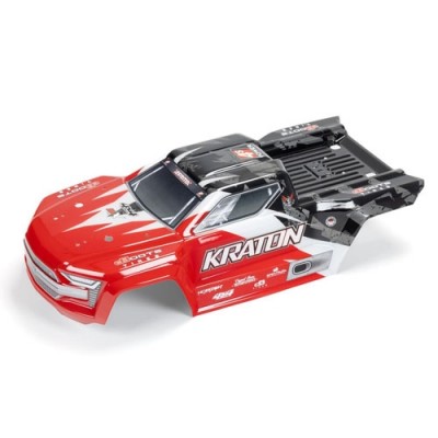 [ARRMA] ARA402358 PAINTED DECALED TRIMMED BODY, RED/BLACK: KRATON 4X4