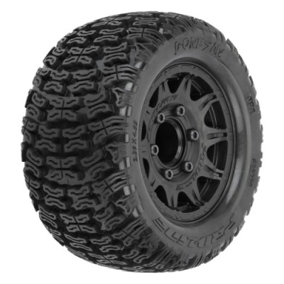 [PROLINE-RACING] PRO1023910 1/10 Bonesaw F/R 2.8 MT Tires Mounted 12mm/14mm Black Raid (2)